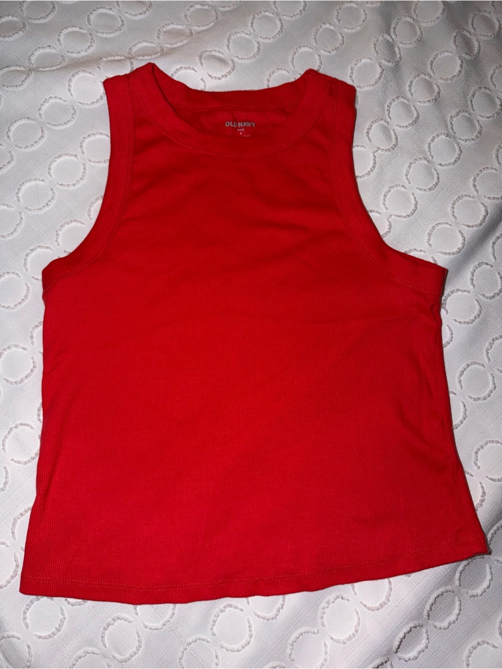 Old Navy Women's Bright Red Ribbed Tank